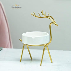 DEER CERAMIC ASHTRAY| DEER TRINKET KEEPER - Naksh Numa