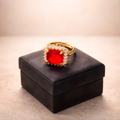 Fancy Design Gold Plated Crystal Stones Ring For Girls