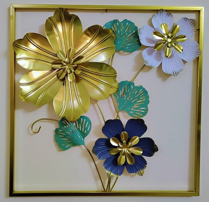 LUXURY METAL FLOWERS WALL DECOR FRAME - Naksh Numa