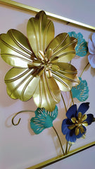 LUXURY ONE METAL FLOWERS WALL DECOR FRAME. - Naksh Numa